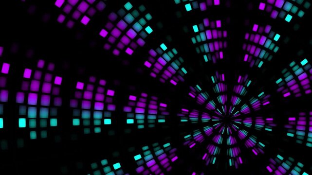 abstract seamless 4k background blue purple spectrum looped animation fluorescent ultraviolet light glowing neon lines Abstract background 4k neon box circle pattern LED screens 4k projection mapping