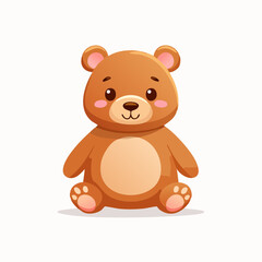 Adorable Bear Character Illustration on White