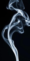 Wispy white smoke curls elegantly against a stark backdrop, ethereal and light,  background,  mist