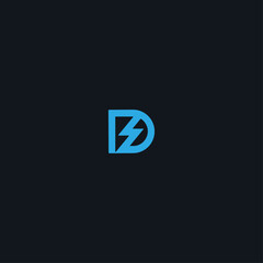 Letter D thunder logo Icon flat vector design