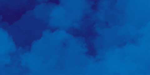 nebula gas cloud in deep outer space. Abstract soft sky blue watercolor sky and clouds, Navy blue watercolor background. grunge background with copy space for text .
