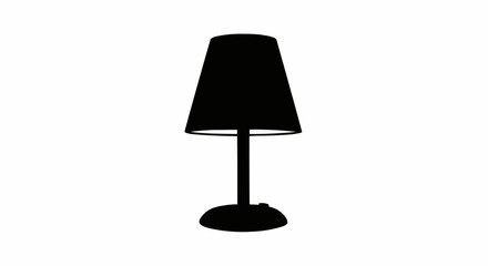 Classic table lamp silhouette icon isolated on a white background.