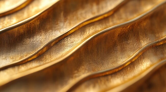 Golden, wavy, textured surface (1) - Powered by Adobe