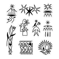 ESOTERIC LINE ART, MYSTIC BOHO OCCULT SYMBOL SET