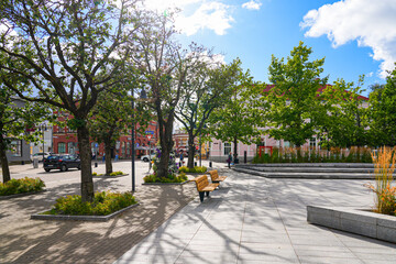 Independence Square in Pärnu, the birthplace of the Republic of Estonia