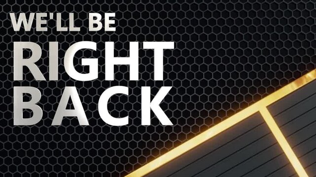  we'll be right back with line gold animation line 4k, intermission background video 4k resolution 60 fps.