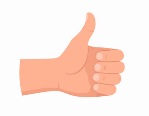 Illustration of a hand giving a thumbs up gesture, symbolizing approval, agreement, or positive feedback.