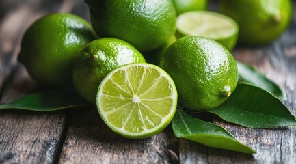 Fresh limes on rustic wood (6)