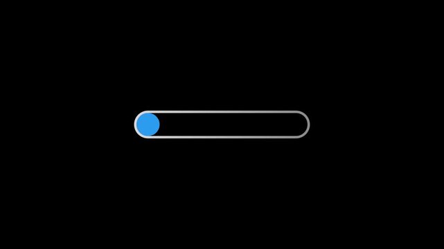 Blue dot loading animation bouncing back and forth with a gray gradient frame on a black background.