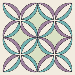 Fototapeta premium Geometric interlocking circles pattern in pastel colors