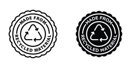 Made from recycled materials icon graphic design. Vector icon illustrations