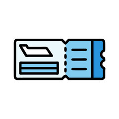 Retro styled ticket icon illustration on a black background