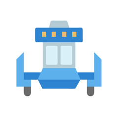 Fototapeta premium Flat design space ship graphic against black background