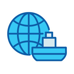 Global shipping trade and logistics vector icon illustration