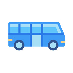 Blue van illustration for transportation or travel related projects