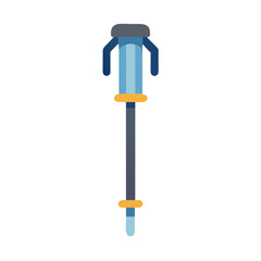 Stylized blue pogo stick illustration on black background