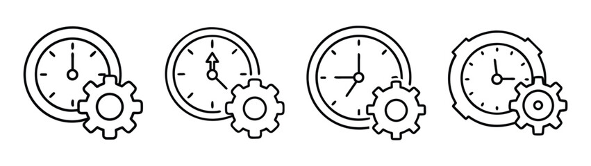 Clock time management gear mechanism process workflow efficiency planning schedule automation