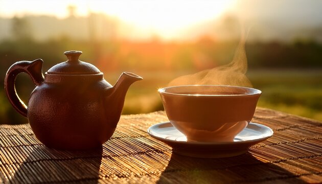 Warm Sunlight On Soup And Teapot - Powered by Adobe
