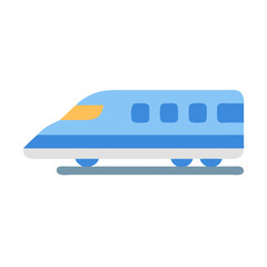 Modern blue bullet train speeding on dark background illustration