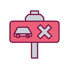 Road sign indicating no vehicles allowed in this location