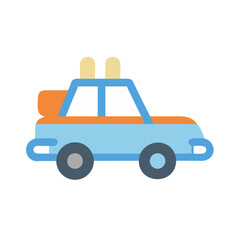 Illustration of a blue and orange police patrol car © MonoPixel