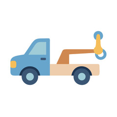 Illustration of tow truck assistance vehicle against black background