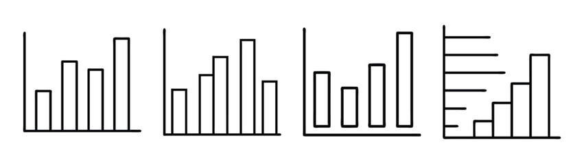 Bar chart data visualization analysis trend report infographic vector illustration graphic design