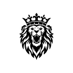 Obraz premium Majestic Lion King Crown Emblem - Symbol of Power and Royalty