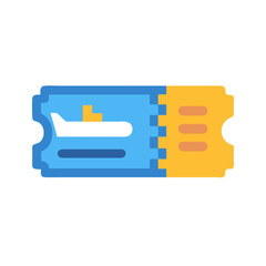 Modern flat graphic illustration of an airplane ticket