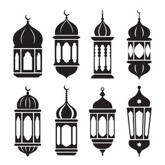 set of vector silhouettes