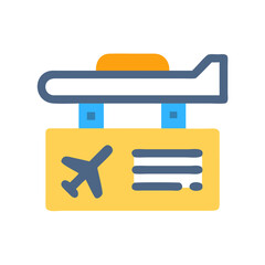 Airport information board graphic symbol flat vector illustration