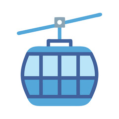 Flat design gondola lift cabin with black background illustration