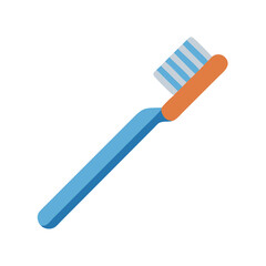Cartoon toothbrush with orange trim on a black background