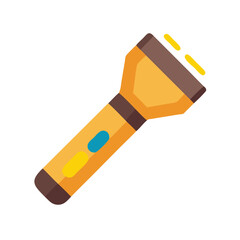 Modern flat vector icon of a handheld flashlight design