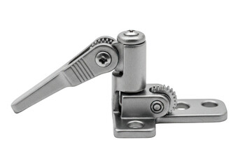 Metal adjustable hinge isolated on transparent background for furniture and cabinet doors