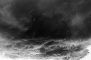 Dark storm clouds in black and white