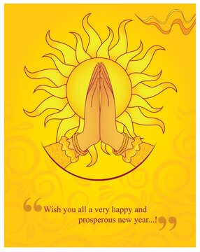 Sinhala and Tamil New Year Icon, Vector illustration art