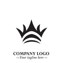 Elegant Black Crown Logo Symbol on a Clean White Background for Premium Branding Design