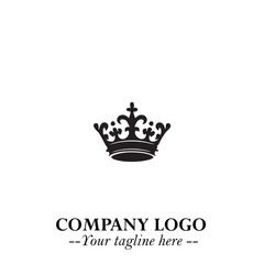 Elegant Black Crown Logo Symbol on a Clean White Background for Premium Branding Design