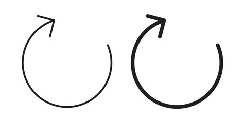 Obraz premium Refresh icon with line and silhouette versions.