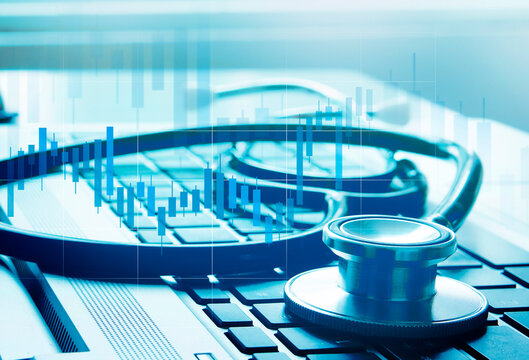 medical and healthcare business investment concept with graph