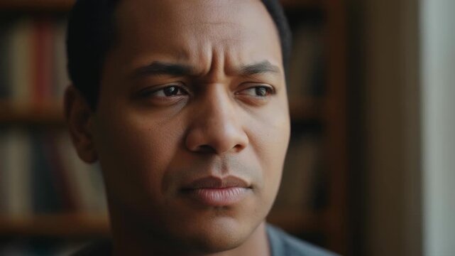 A close-up portrait of a thoughtful individual, their face etched with contemplation, bathed in soft, natural light, creating a sense of introspection and serenity.