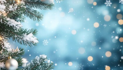 Magical winter wonderland celebration festive holiday season digital background snowy environment close-up view christmas concept with snowflakes and lights
