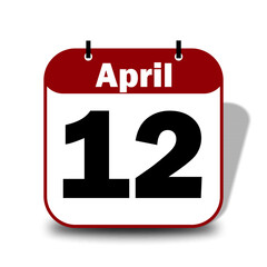 12 April Date Calendar 