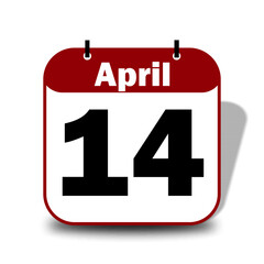 14 April Date Calendar 
