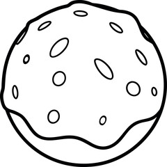 Cratered Cheeseball Illustration with Wavy Bottom Edge