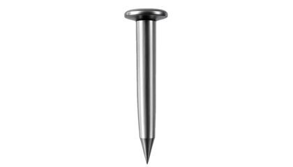 High-Detail Steel Nail for Construction Tools PNG Isolated Object