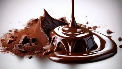 Molten Dark Chocolate Dripping Liquid Melting