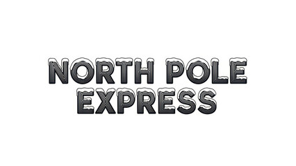 North Pole Express festive train logo design for winter holidays  