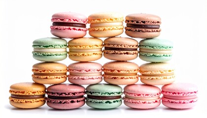 Fototapeta premium Stack of colorful sweet french macaron cookies